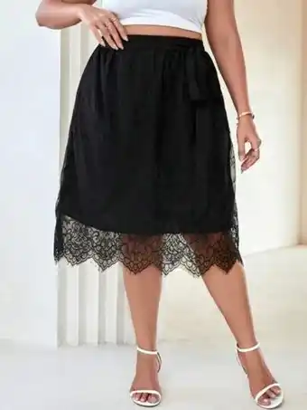 SheIn Shein unity plus eyelash lace knot side skirt offer