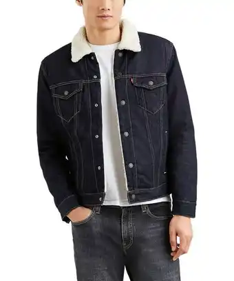 Mark's Levi's men's sherpa trucker jean jacket - dark wash offer