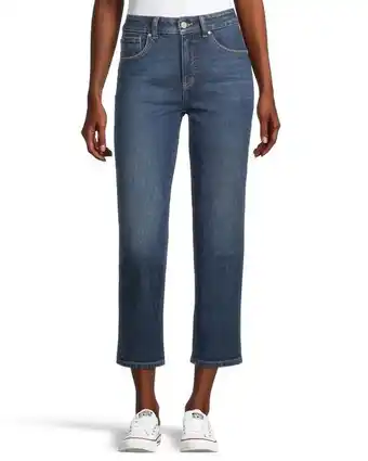 Mark's Women's high rise straight leg crop jeans - dark indigo offer