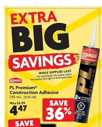 Home Hardware Construction adhesive offer