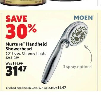 Home Hardware Nurture handheld showerhead offer