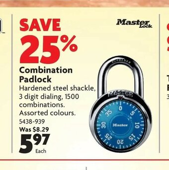 Home Hardware Combination padlock offer