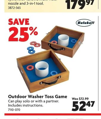 Home Hardware Outdoor washer toss game offer