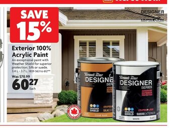 Home Hardware Exterior 100% Acrylic paint offer