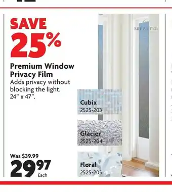 Home Hardware Premium Window Privacy Film offer