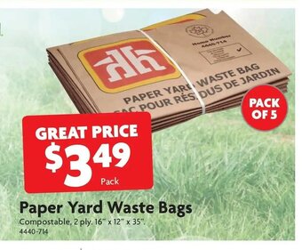 Home Hardware Paper Yard Waste Bags offer