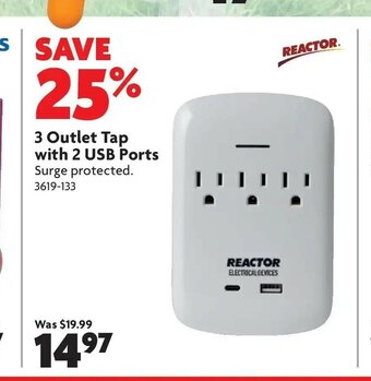 Home Hardware 3 Outlet tap With 2 USB Ports offer