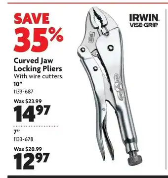 Home Hardware Curved Jaw Locking Pliers offer