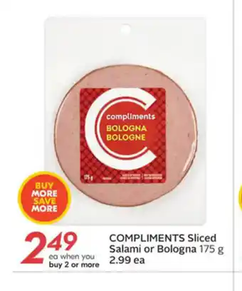 Sobeys Sliced Salami or Bologna offer