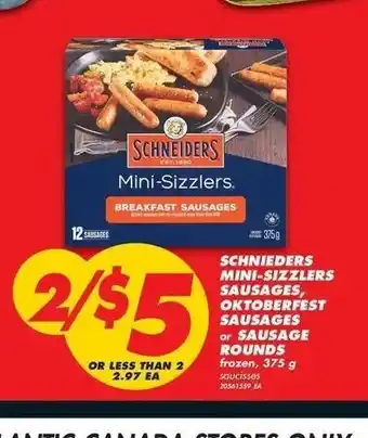 No Frills Schnieders Mini-Sizzlers Sausages offer