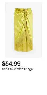 H&M Satin skirt with fringe offer