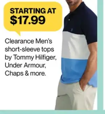 Hudson's Bay Clearance men's short-sleeve tops by tommy hilfiger, under armour, chaps & more offer