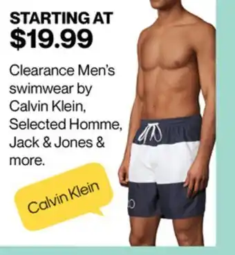 Hudson's Bay Clearance men's swimwear by calvin klein, selected homme, jack & jones & more offer