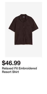 H&M Relaxed fit embroidered resort shirt offer