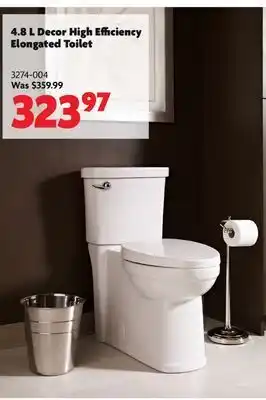 Home Hardware 4.8l decor high efficiency elongated toilet offer
