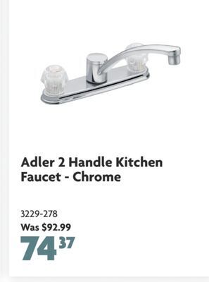 Home Hardware Moen adler 2 handle kitchen faucet - chrome offer