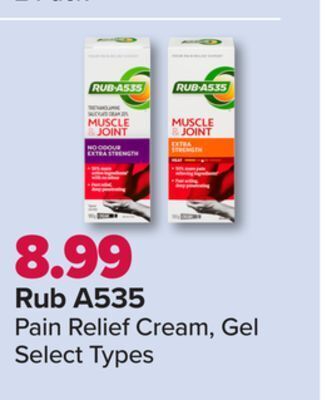 PharmaChoice Rub a535 pain relief cream, gel offer