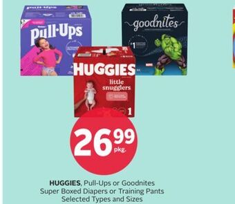 Rexall Huggies, pull-ups or goodnites super boxed diapers or training pants offer