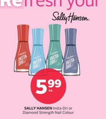 Rexall Sally hansen insta-dri or diamond strength nail colour offer