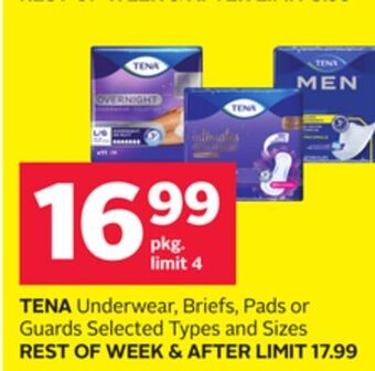 Rexall Tena underwear, briefs, pads or guards offer