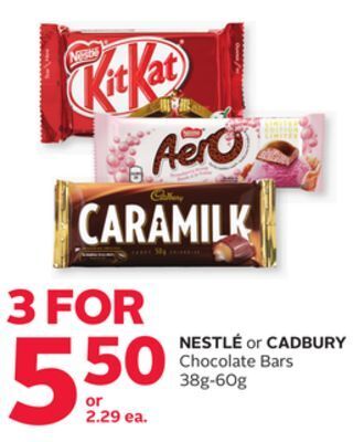 Rexall Nestlé or cadbury chocolate bars offer