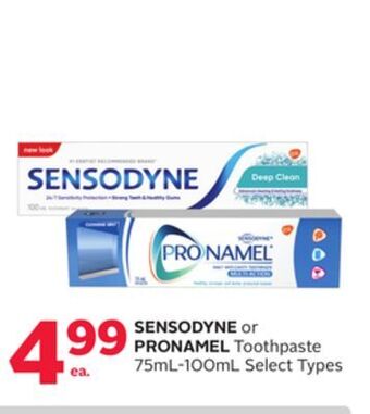 Rexall Sensodyne or pronamel toothpaste 75ml-100ml offer