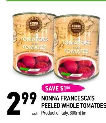 Coppa's Fresh Market Nonna francesca's peeled whole tomatoes offer