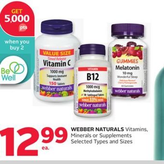 Rexall Webber naturals vitamins, minerals or supplements offer