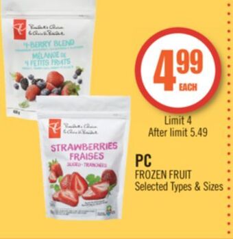 Shoppers Drug Mart Pc frozen fruit offer