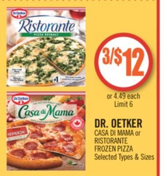 Shoppers Drug Mart Dr. oetker casa di mama or ristorante frozen pizza offer
