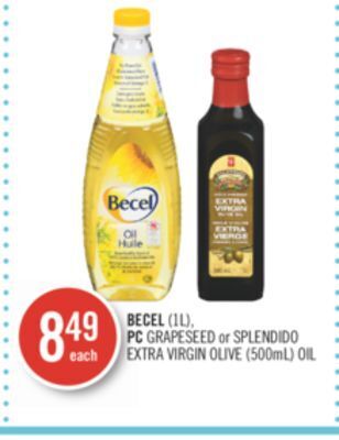 Shoppers Drug Mart Becel (1l), pc grapeseed or splendido extra virgin olive (500ml) oil offer