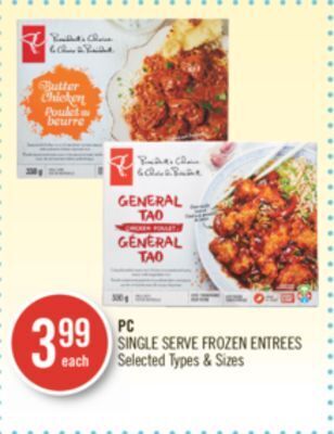 Shoppers Drug Mart Pc single serve frozen entrees offer