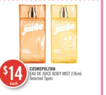 Shoppers Drug Mart Cosmopolitan eau de juice body mist offer