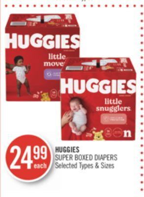 Shoppers Drug Mart Huggies super boxed diapers offer