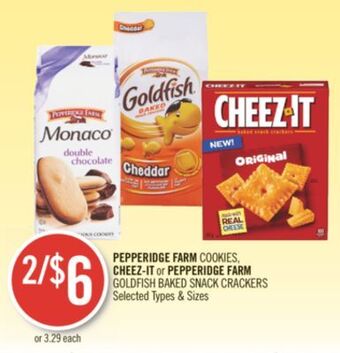 Shoppers Drug Mart Pepperidge farm cookies cheez-it or pepperidge farm goldfish baked snack crackers offer
