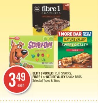 Shoppers Drug Mart Betty crocker fruit snacks fibre or nature valley snack bars offer
