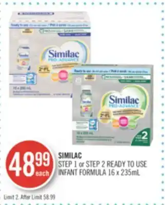 Shoppers Drug Mart Similac step 1 or step 2 ready to use infant formula offer
