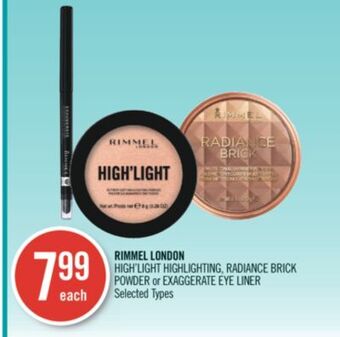 Shoppers Drug Mart Rimmel london high'light highlighting, radiance brick powder or exaggerate eye liner offer