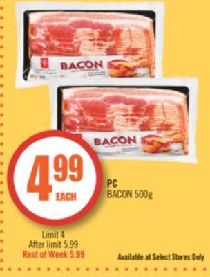 Shoppers Drug Mart Pc bacon offer