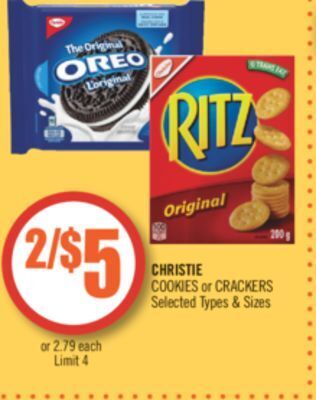 Shoppers Drug Mart Christie cookies or crackers offer