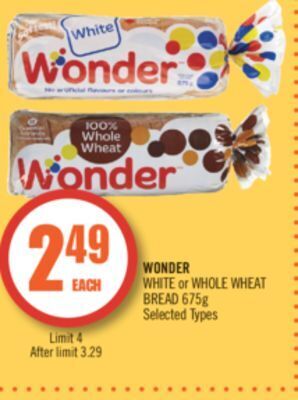 Shoppers Drug Mart Wonder white or whole wheat bread offer
