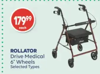 Shoppers Drug Mart Rollator drive medical 6 wheels offer