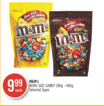 Shoppers Drug Mart M&m's bowl size candy offer