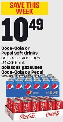 Independent City Market Boissons gazeuses coca-cola ou pepsi, 24x355 ml offer