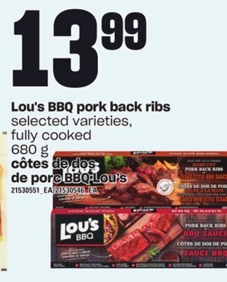 Independent City Market Côtes de dos de porc bbq lou's, 680 g offer