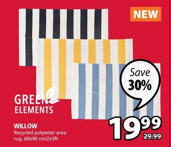 JYSK Willow recycled polyester area rug offer