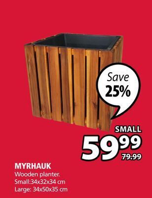 JYSK Myrhauk wooden planter offer