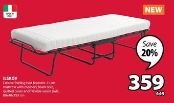 JYSK Ilskov deluxe folding bed offer