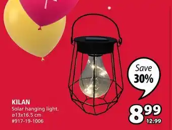 JYSK Kilan solar hanging light offer