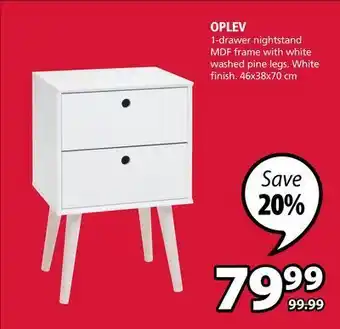 JYSK Oplev 1-drawer nightstand offer